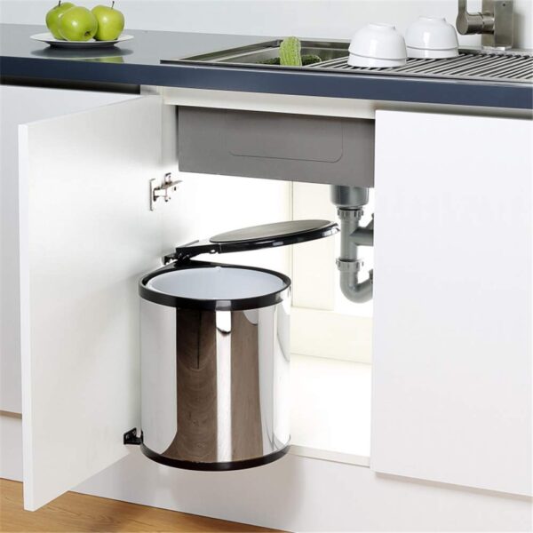 premium ss dustbin with open close lid