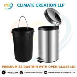 premium ss dustbin with open close lid